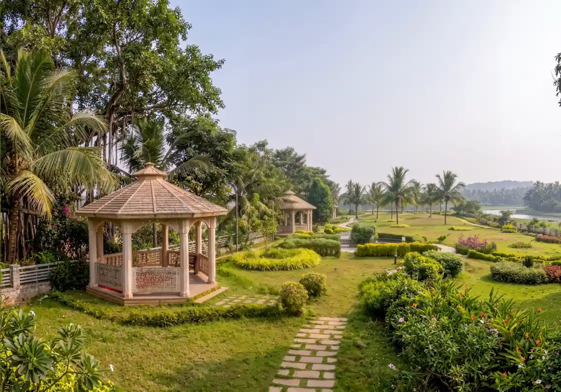 Garden pavilion in the township